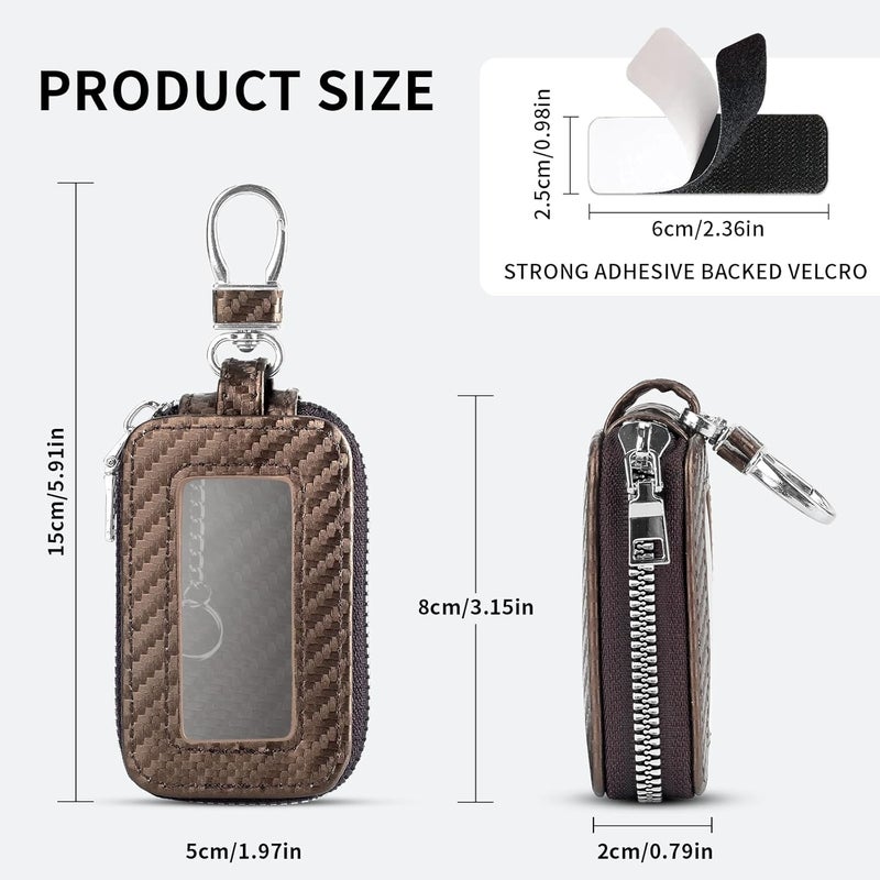 vvag Premium Car Key Fob Case Genuine Leather Car Smart Key fob Holder Car Remote Keychain Bag Universal - Image 2